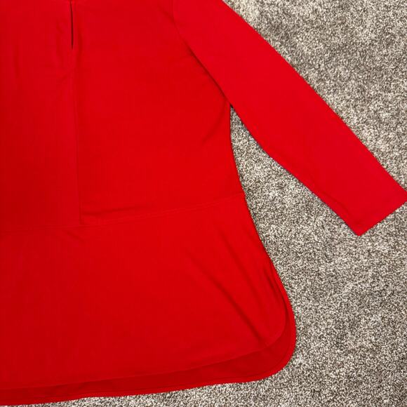 Lauren Ralph Lauren Womens Size XL Deed Red Long Sleeve Popover Top Keyhole Neck - Picture 4 of 11
